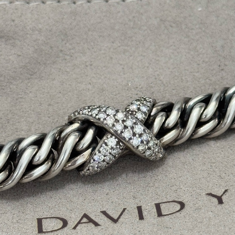 David Yurman Diamond X Lyrica Bracelet .925 - Picture 5 of 11